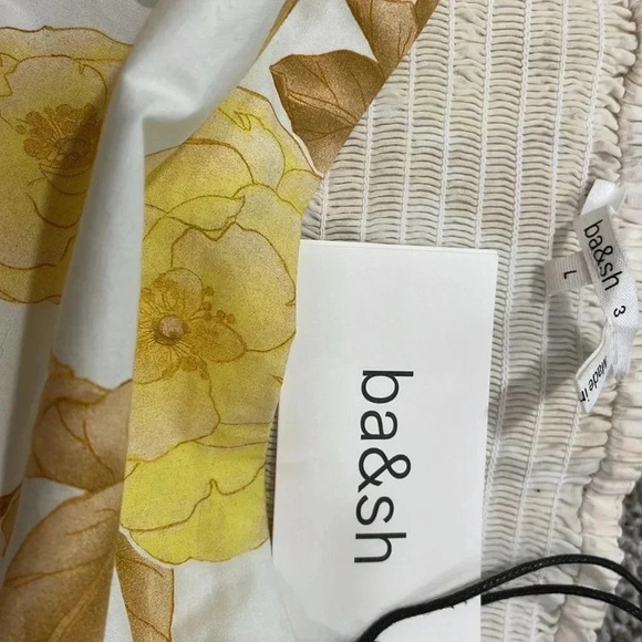 💥HOST PICK💥 ba&sh Naimee Yellow Floral  Strapless Stretch Tube Top Size 8 - Picture 12 of 14